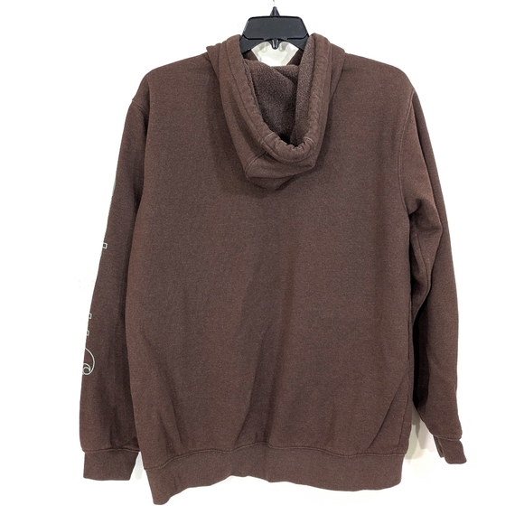 Carhartt Loose Fit Brown Hoodie - Size Large Mens - Mocha Heather - Picture 4 of 7